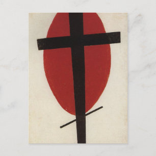 Schwarzes Kreuz auf einem roten Oval von Kazimir M Postkarte