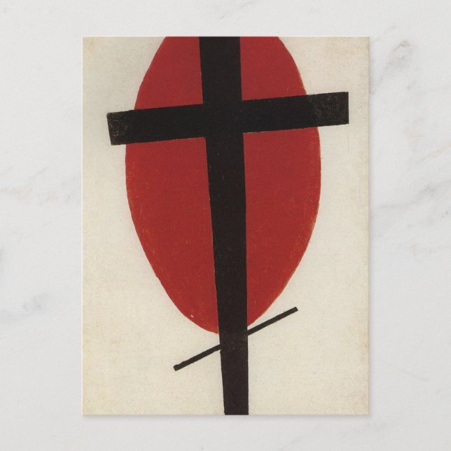 Schwarzes Kreuz auf einem roten Oval von Kazimir M Postkarte (Vorderseite)