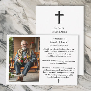 Schwarzes Kreuz und Gedicht-Foto-Gedenkkarte Karte