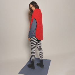 Schwarzes Kreuzmuster Capri Leggings