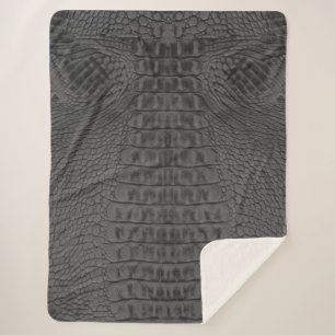 Schwarzes Krokodil-Leder Sherpadecke