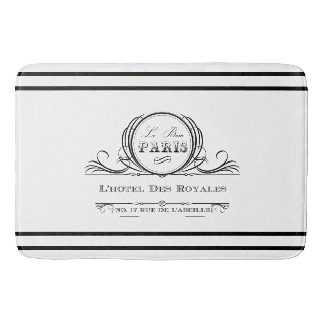 Schwarzes L Bad-Matte ` Hotel DES Royales Badematte (Vorderseite)