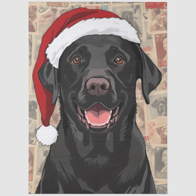 Schwarzes Lab-Christmas Seidenpapier (Vorderseite)