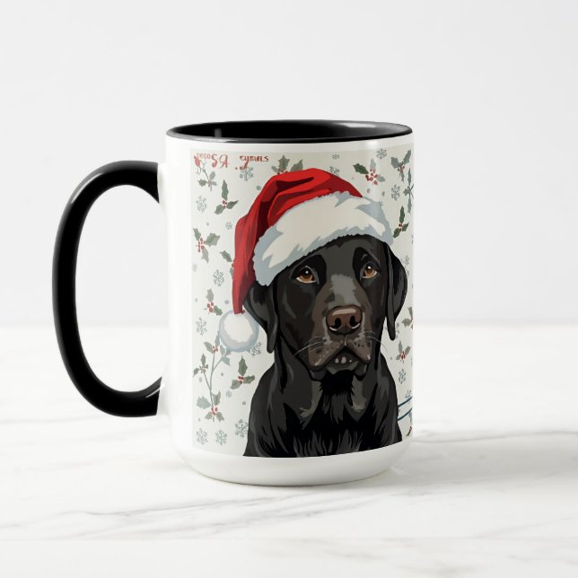 Schwarzes Lab Christmas  Tasse (Links)