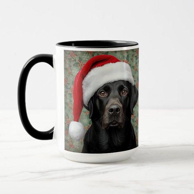 Schwarzes Lab Christmas  Tasse (Links)