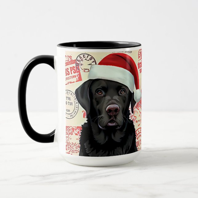 Schwarzes Lab Christmas  Tasse (Links)
