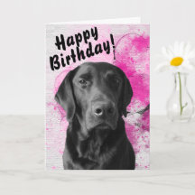 Schwarzes Labor Anpassbare Pawsome Birthday Card R