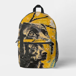 Schwarzes Labor Bedruckter Rucksack