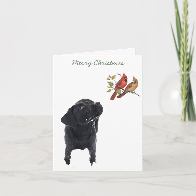 Schwarzes Labor Frohe Weihnachten Niedlicher Hund  (Vorderseite)
