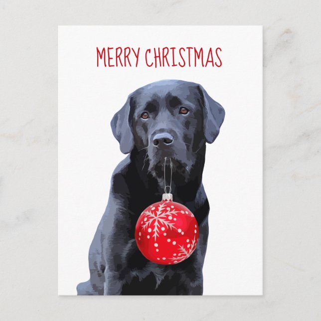 Schwarzes Labor Frohe Weihnachten - Niedlicher Lab (Vorderseite)