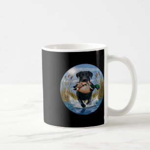 Schwarzes Labor Jagdducken Geflügel Gelb Kaffeetasse