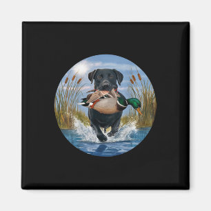 Schwarzes Labor Jagdducken Geflügel Gelb Magnet