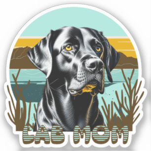 Schwarzes Labor   Labrador Mama Hund Personalisier Aufkleber