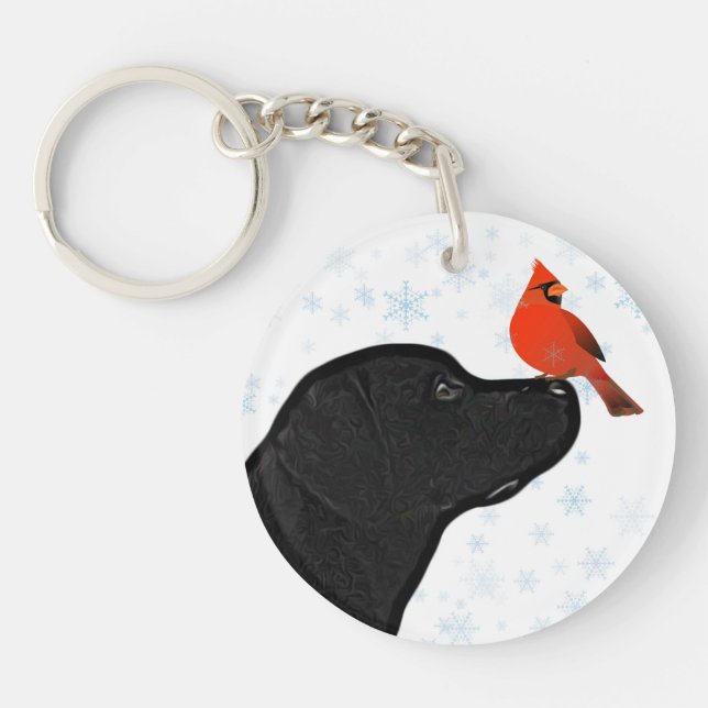 Schwarzes Labor Schlüsselanhänger (Vorderseite)