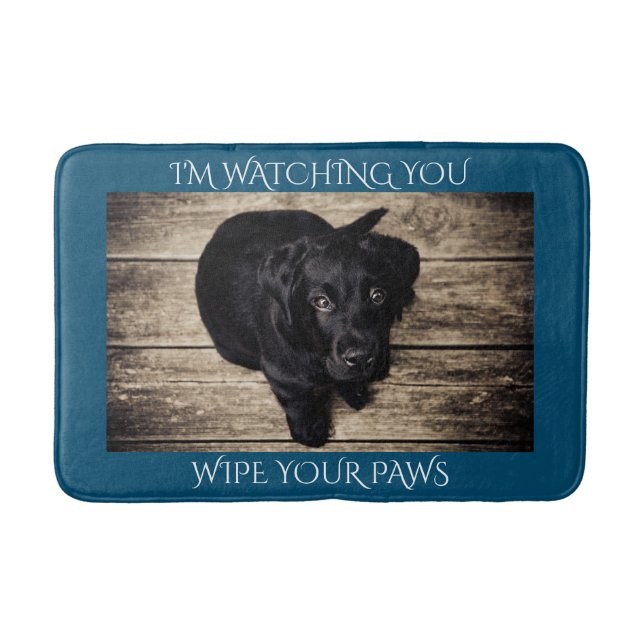Schwarzes Labor Wischen Sie Ihre Paws Bath Mat Badematte (Vorderseite)