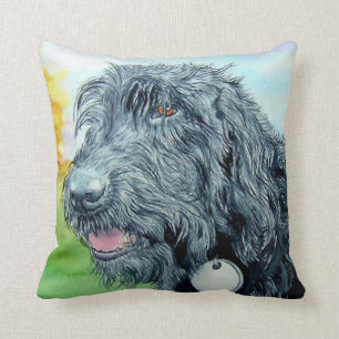 Schwarzes Labradoodle Kissen
