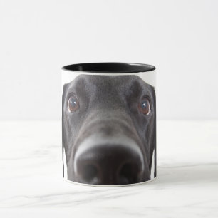 Schwarzes Labrador Closeup-Portrait Tasse