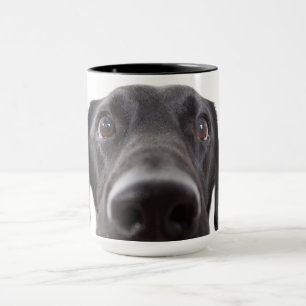 Schwarzes Labrador Closeup-Portrait Tasse