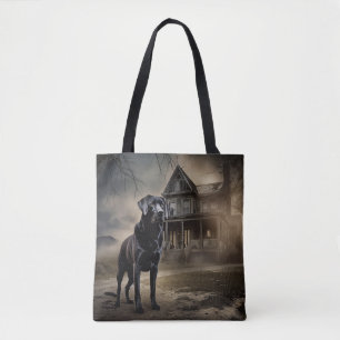 Schwarzes Labrador Halloween Beängstigend Tasche