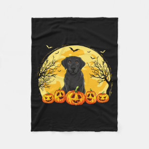 Schwarzes Labrador-Hund-Kürbisse-Halloween-Kostüm Fleecedecke