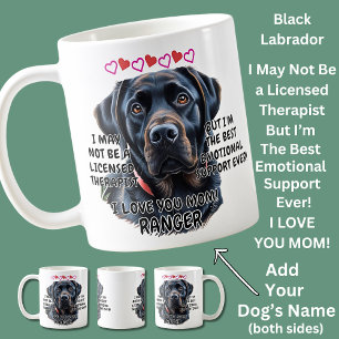Schwarzes Labrador, Hundename hinzufügen, Text änd Kaffeetasse