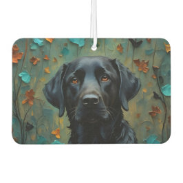 Schwarzes Labrador in Blätter Autolufterfrischer