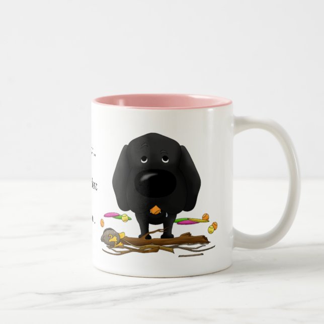 Schwarzes Labrador (Labradore) - ich hole… Tasse (Rechts)