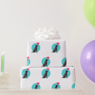 Schwarzes Labrador mit Pullon-Wrapping Paper Geschenkpapier