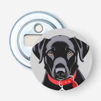 Schwarzes Labrador mit rotem Collar Flaschenöffner