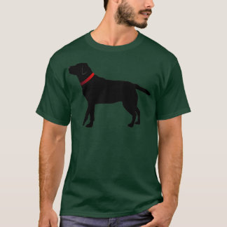 Schwarzes Labrador mit rotem Collar T-Shirt