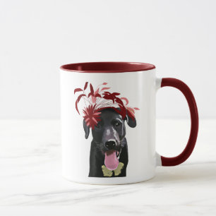 Schwarzes Labrador mit rotem Faszinator Tasse