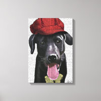 Schwarzes Labrador mit roter Spitze
