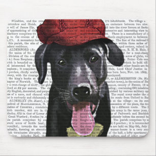 Schwarzes Labrador mit roter Spitze Mousepad