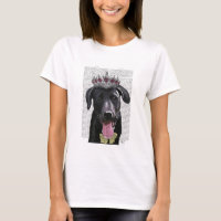 Schwarzes Labrador mit Tiara