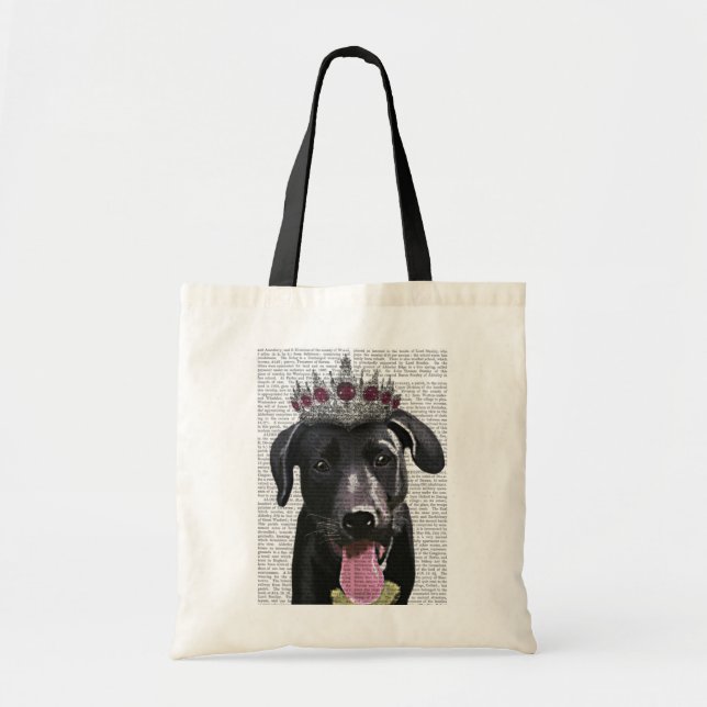 Schwarzes Labrador mit Tiara Tragetasche (Vorne)