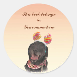 Schwarzes Labrador Retriever Buchzeichen Runder Aufkleber