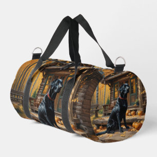 Schwarzes Labrador Retriever Log Kabine Herbst Duffle Bag