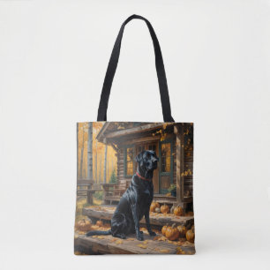 Schwarzes Labrador Retriever Log Kabine Herbst Tasche