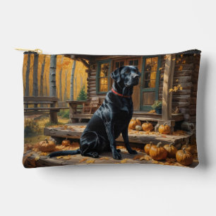 Schwarzes Labrador Retriever Log Kabine Herbst Zubehörtasche
