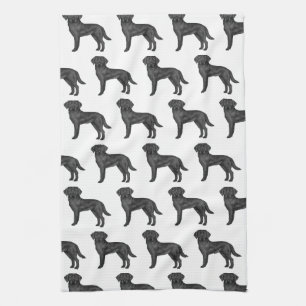 Schwarzes Labrador Retriever Niedlich Cartoon Dog Geschirrtuch