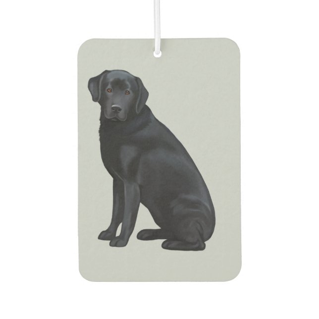 Schwarzes Labrador Retriever Portrait Autolufterfrischer (Vorderseite)