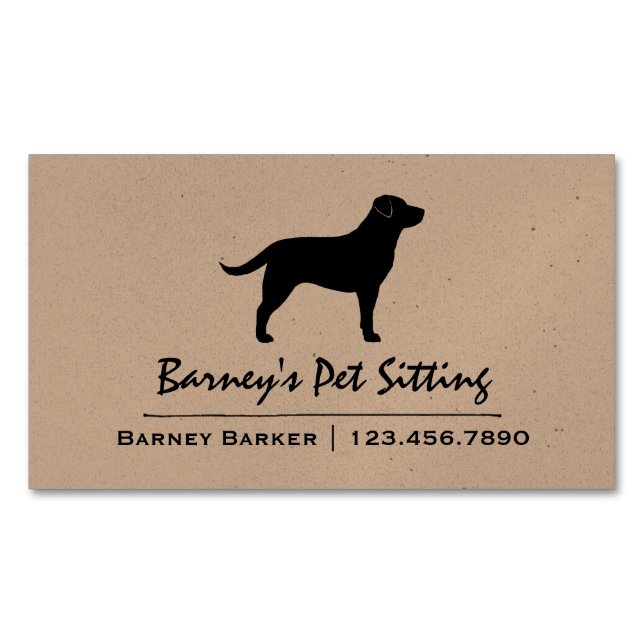 Schwarzes Labrador Retriever Silhouette Black Lab Magnetische Visitenkarte (Vorderseite)