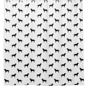 Schwarzes Labrador-Retriever-Silhouette-Muster Duschvorhang