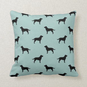 Schwarzes Labrador Retriever Silhouetten Muster Kissen