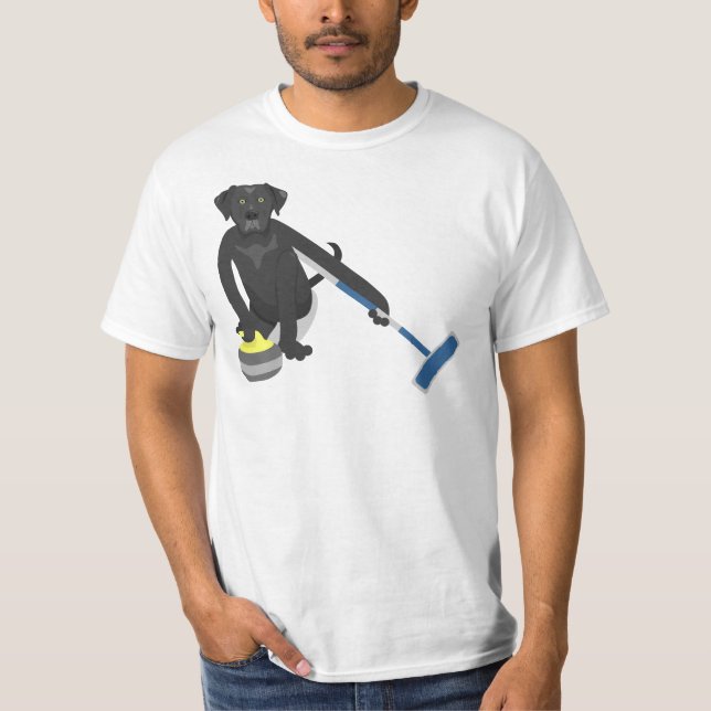 Schwarzes Labrador retriever-Winden T-Shirt (Vorderseite)