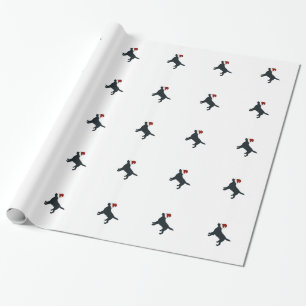 Schwarzes Labrador-Sankt-Verpackungs-Papier Geschenkpapier