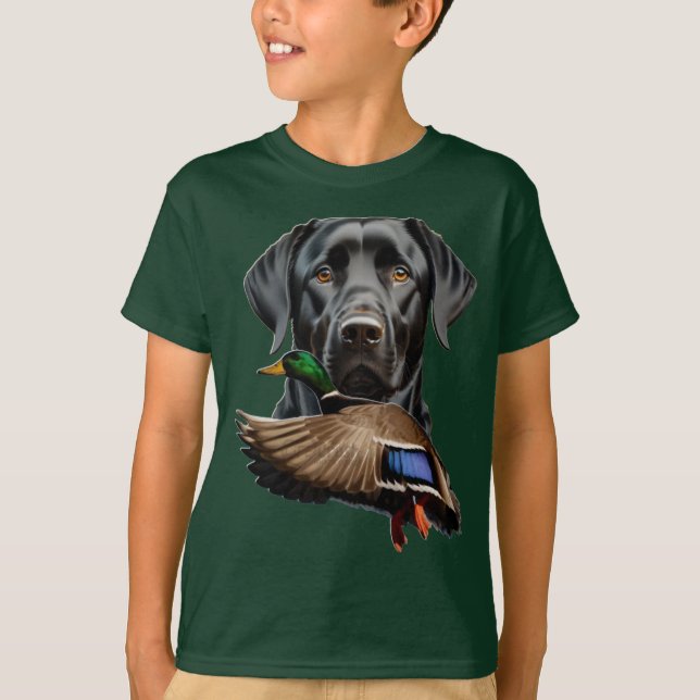 Schwarzes Labrador-Shirt für Kinder, Mallard-Shirt T-Shirt (Vorderseite)