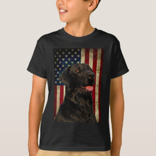 Schwarzes Labrador T-Shirt Geschenk USA-Flagge Lab