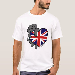 Schwarzes Labrador u. Cartoon des T-Shirt