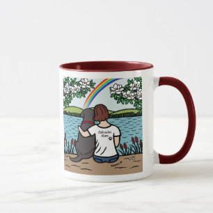 Schwarzes Labrador und Mama Braunbogen-Brücke 2 Tasse